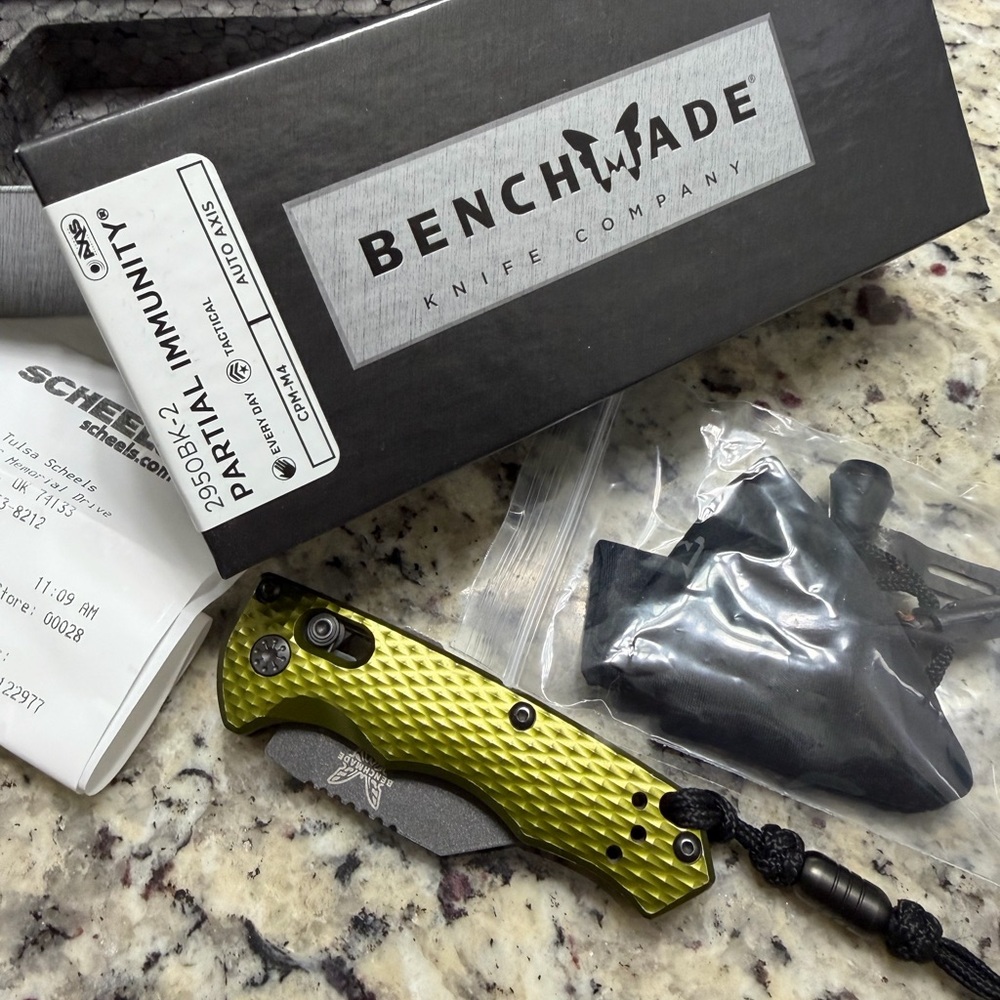 Benchmade Partial Immunity Knife in Yellow